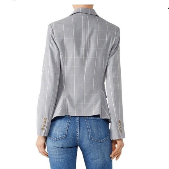 Rachel Roy Windowpane Women's Gray Plaid Blazer - Picture 2 of 9